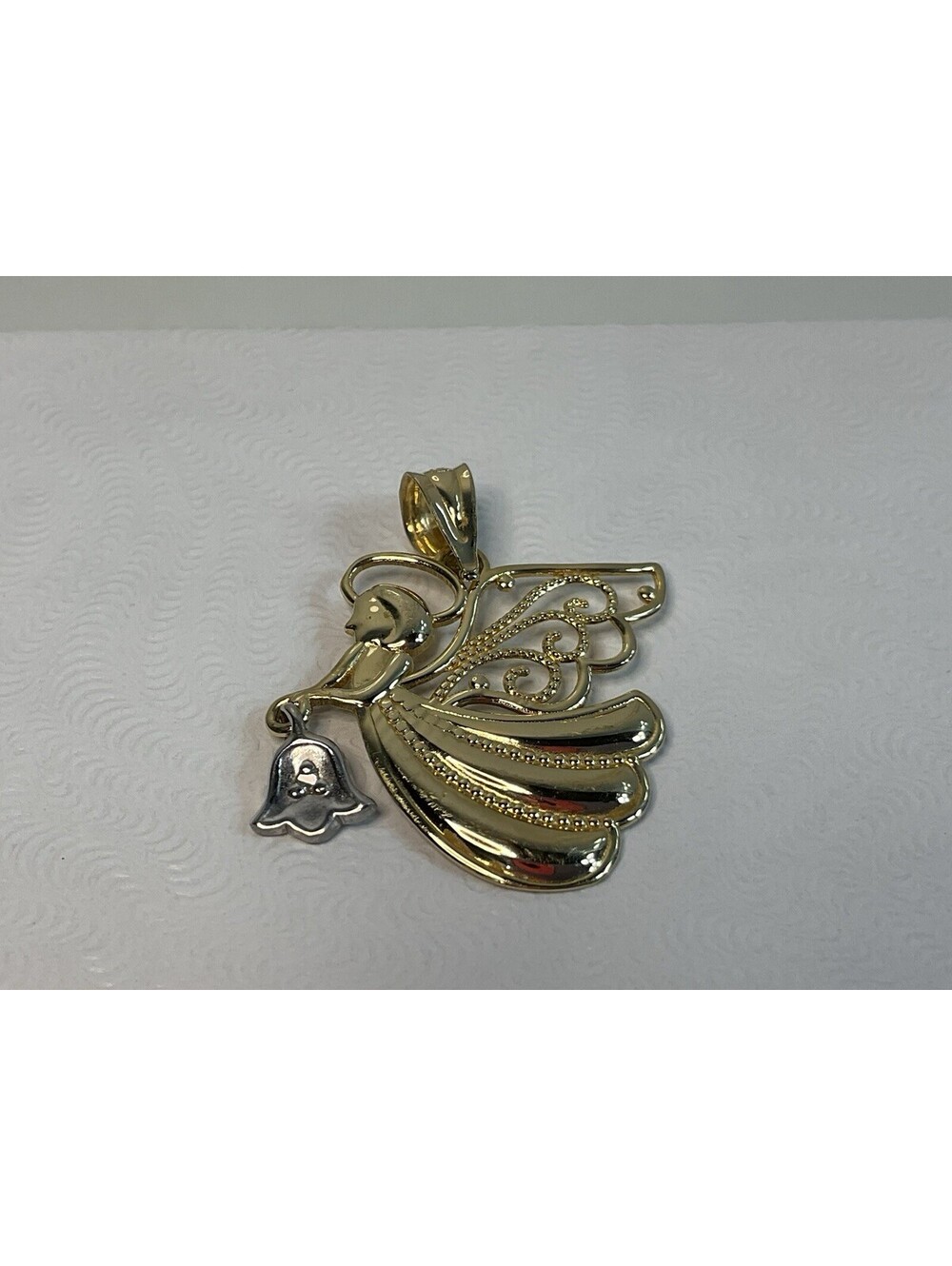 Michael Anthony 10k Yellow And White Gold Diamond Angel Pendant